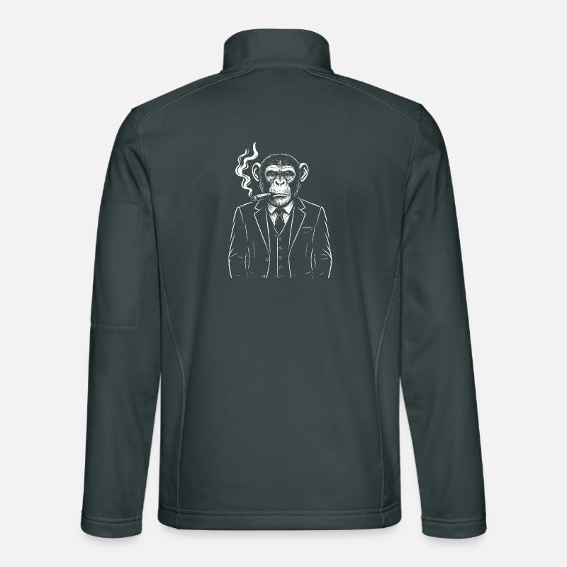 Eleganter Affe rauchende Zigarre Unisex Softshelljacke