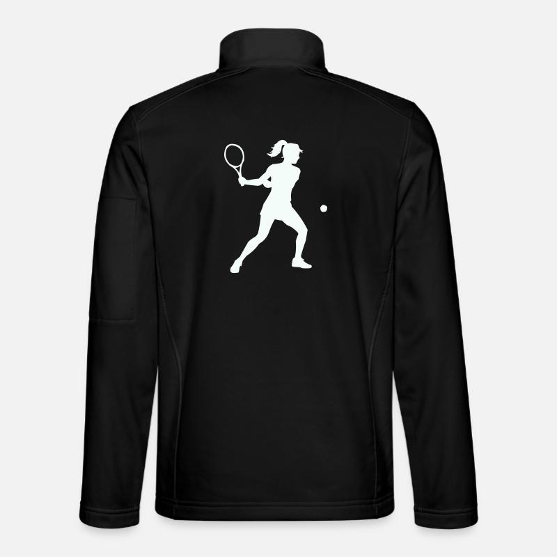 Tennis silhouette in swing - Unisex Softshell Jacket - black