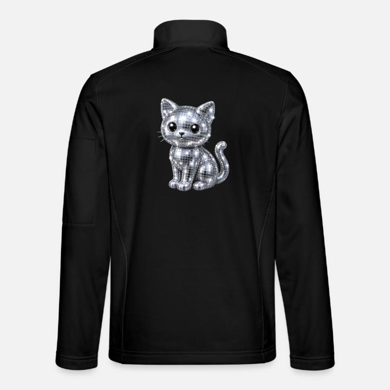 Cat Disco Glitter - Unisex Softshell Jacket - black
