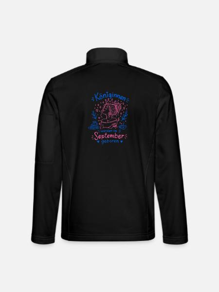 Queens Born in September Doodle - Unisex Softshell Jacket - black