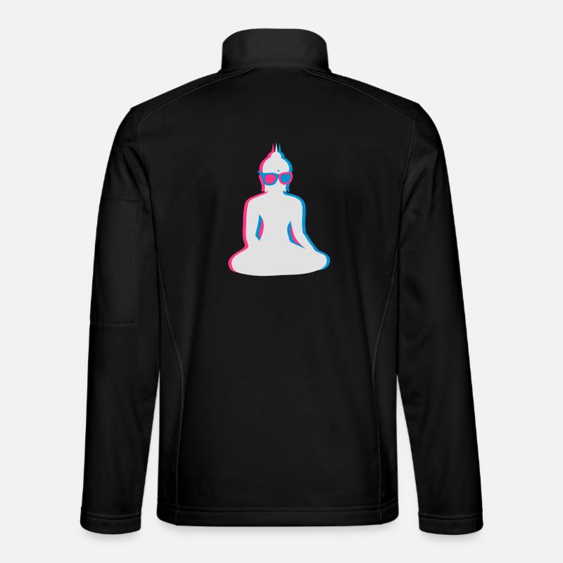 3D Bouddha avec lunettes 3D Veste en tissu softshell Unisexe