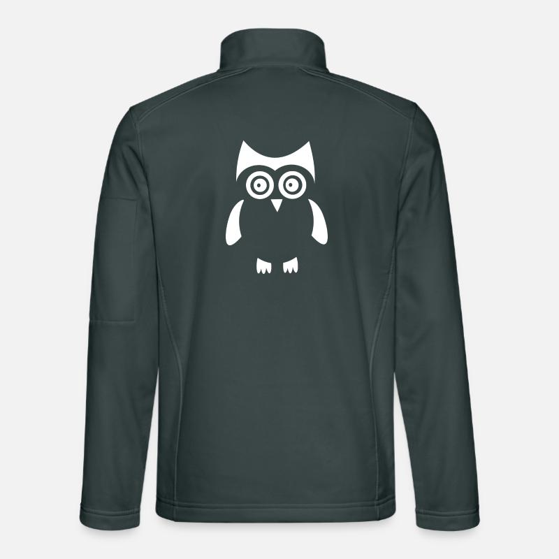 white owl bird white Unisex Softshell Jacket