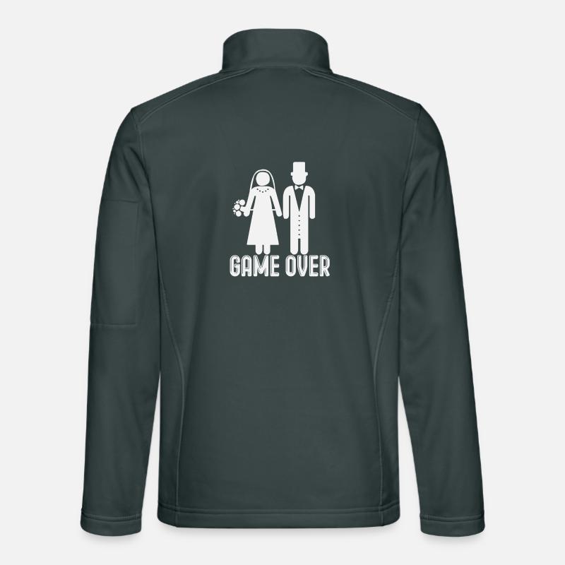 Fin de partie : silhouette du couple de mariés Veste en tissu softshell Unisexe
