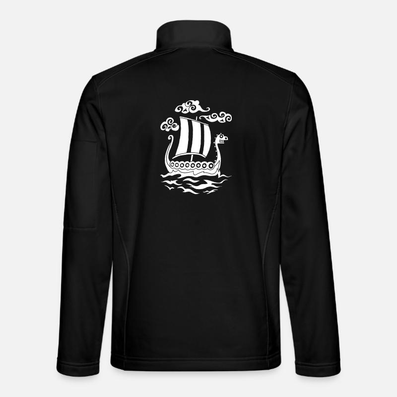 Lustiger weißer Drakkar - Unisex Softshelljacke - Schwarz