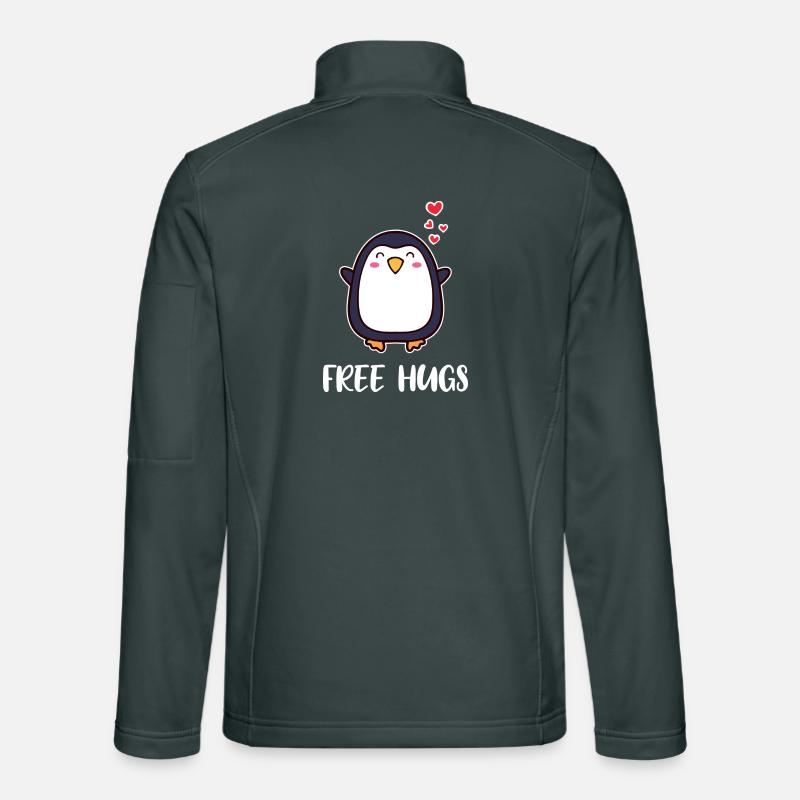Tier Süß Pinguin Herz Statement Seevogel Südpol Unisex Softshelljacke