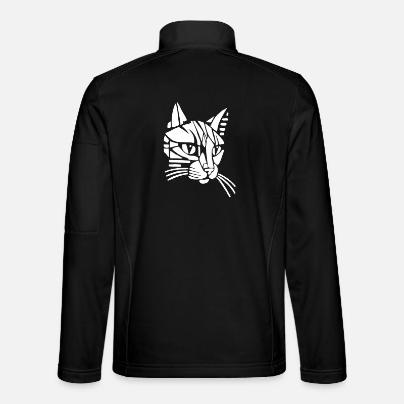 Chat tribal blanc - Veste en tissu softshell Unisexe - noir