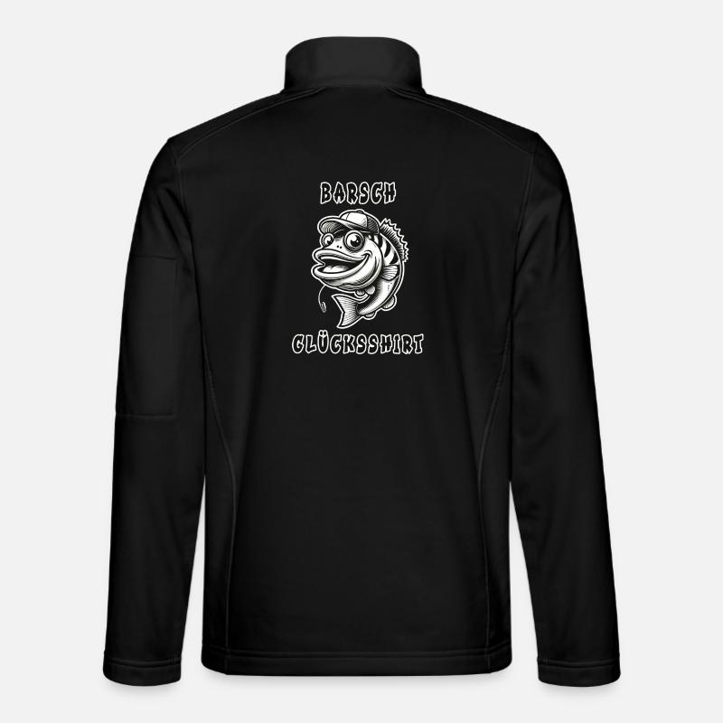 Perch lucky shirt design - Unisex Softshell Jacket - black