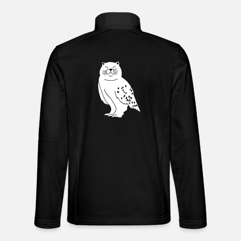 Eule Katze - Unisex Softshelljacke - Schwarz