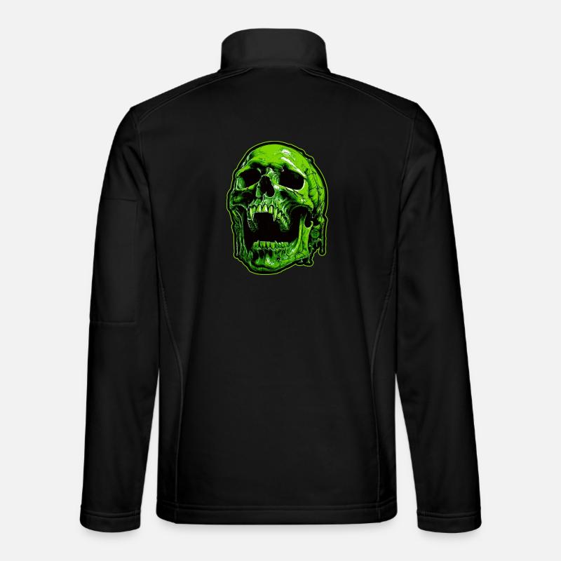Crâne de vampire vert Veste en tissu softshell Unisexe