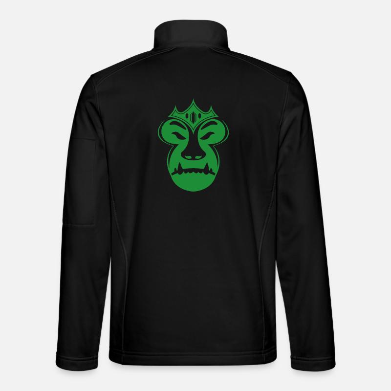 Green Crowned Tribal Mask - Unisex Softshell Jacket - black