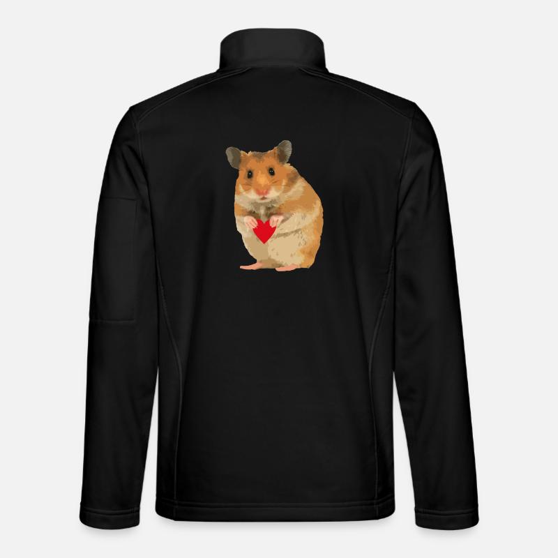 Hamster Menno mit Herz - Unisex Softshelljacke - Schwarz