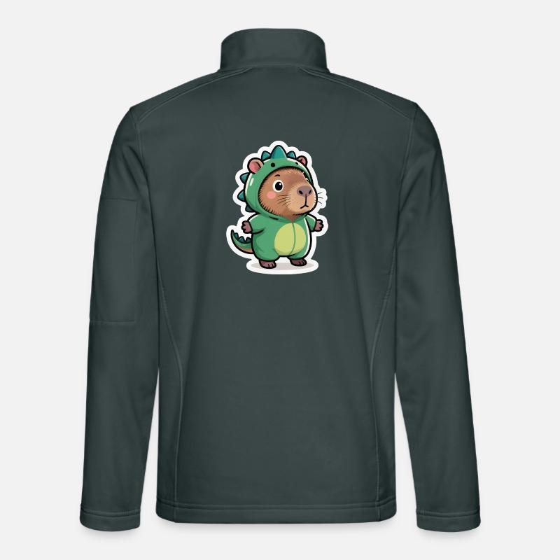 Capybara Dino Dinosaur Unisex Softshell Jacket