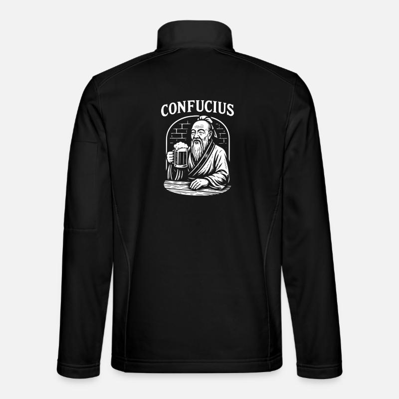 Confucius Toast gift - Unisex Softshell Jacket - black