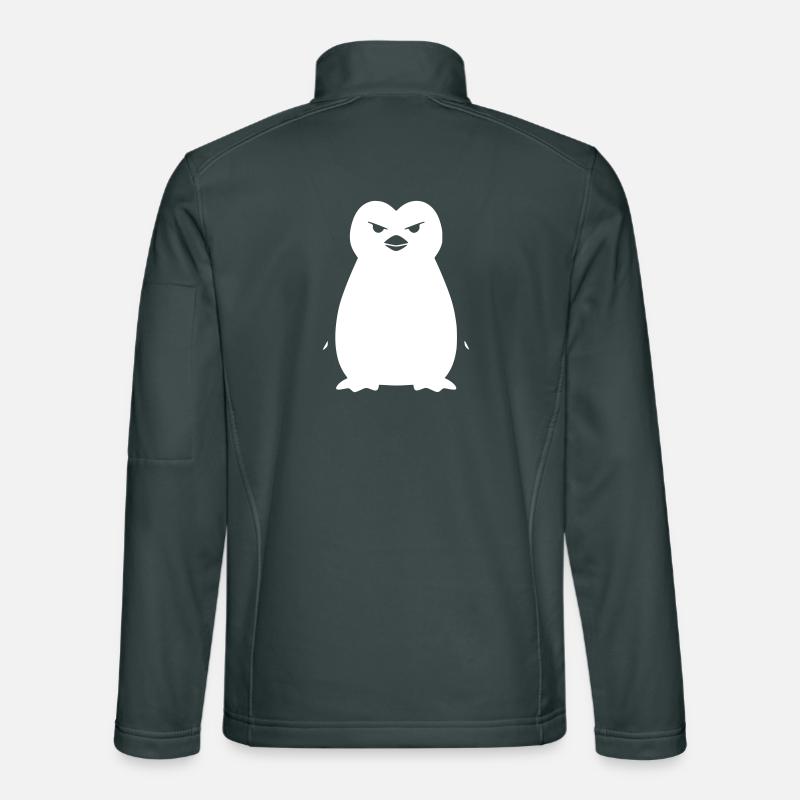 Pinguin Stencil: Boldes Grunge-Statement Unisex Softshelljacke