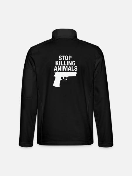 Stop Animal Murder – Statement Shirt - Unisex Softshell Jacket - black