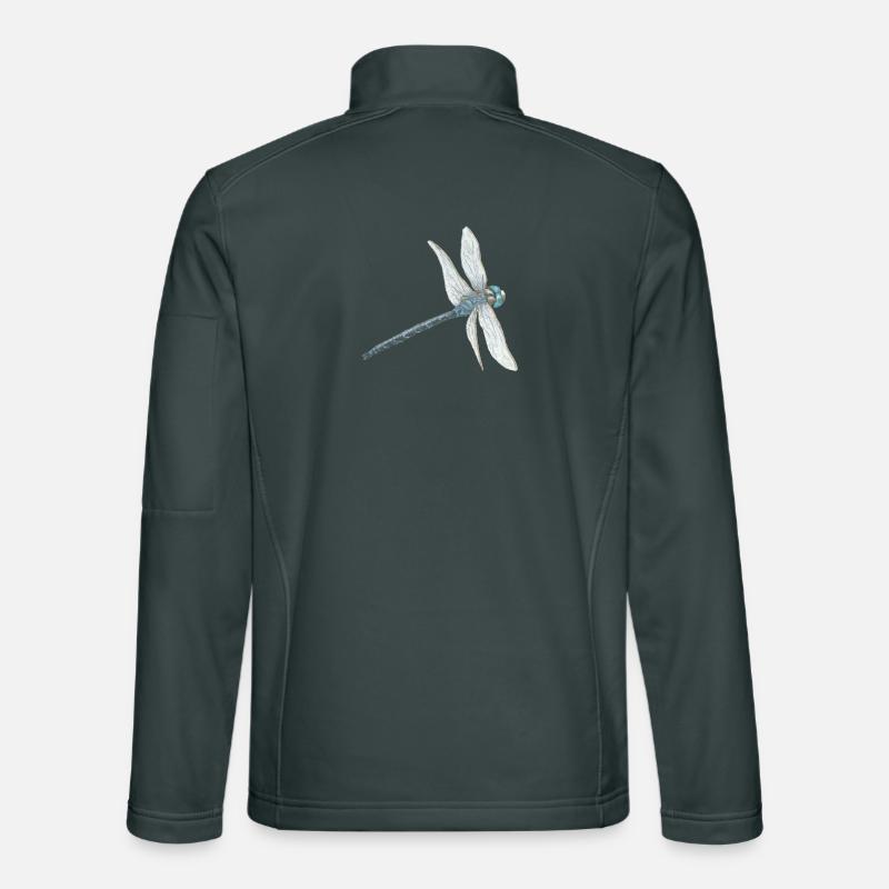 Illustration de libellule sarcelle Veste en tissu softshell Unisexe