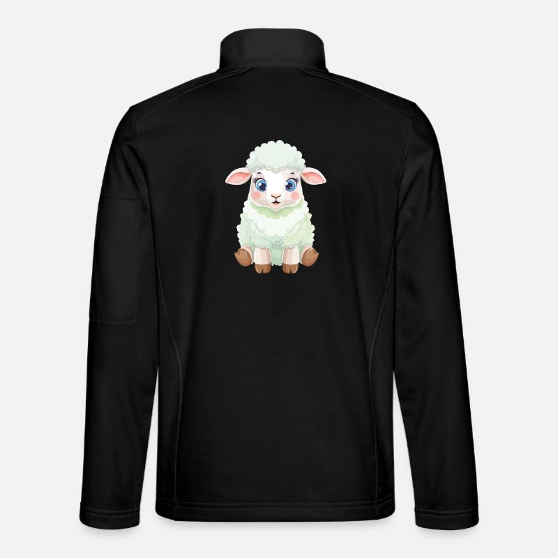 Pastel Lamb Fluffy - Unisex Softshell Jacket - black
