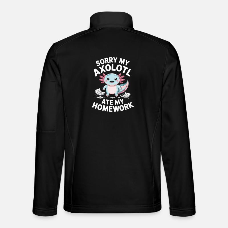 Axolotl a mangé mes devoirs - Veste en tissu softshell Unisexe - noir