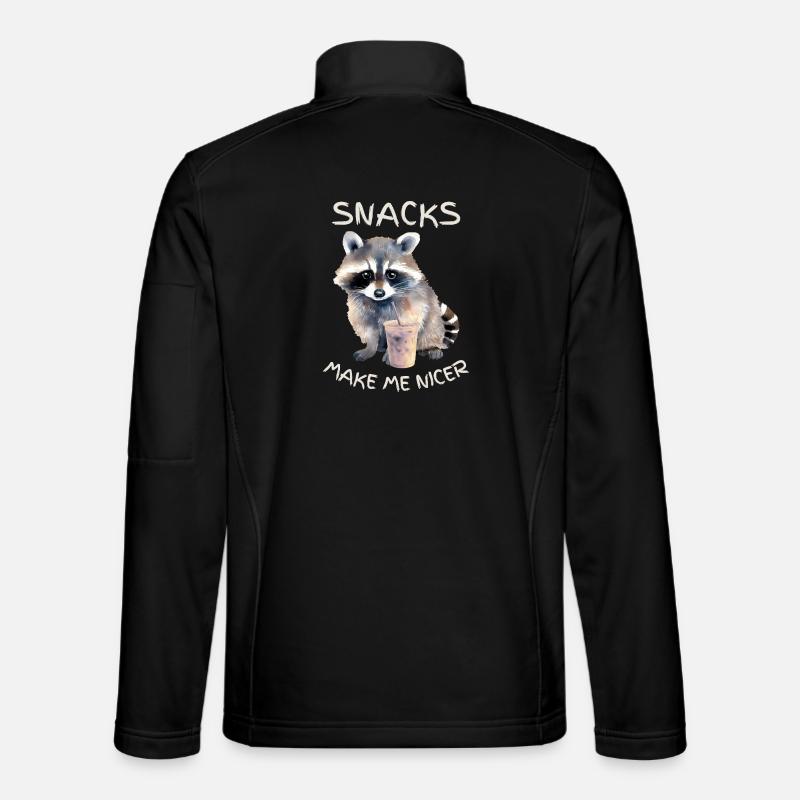 Raccoon Snack Time - Unisex Softshell Jacket - black