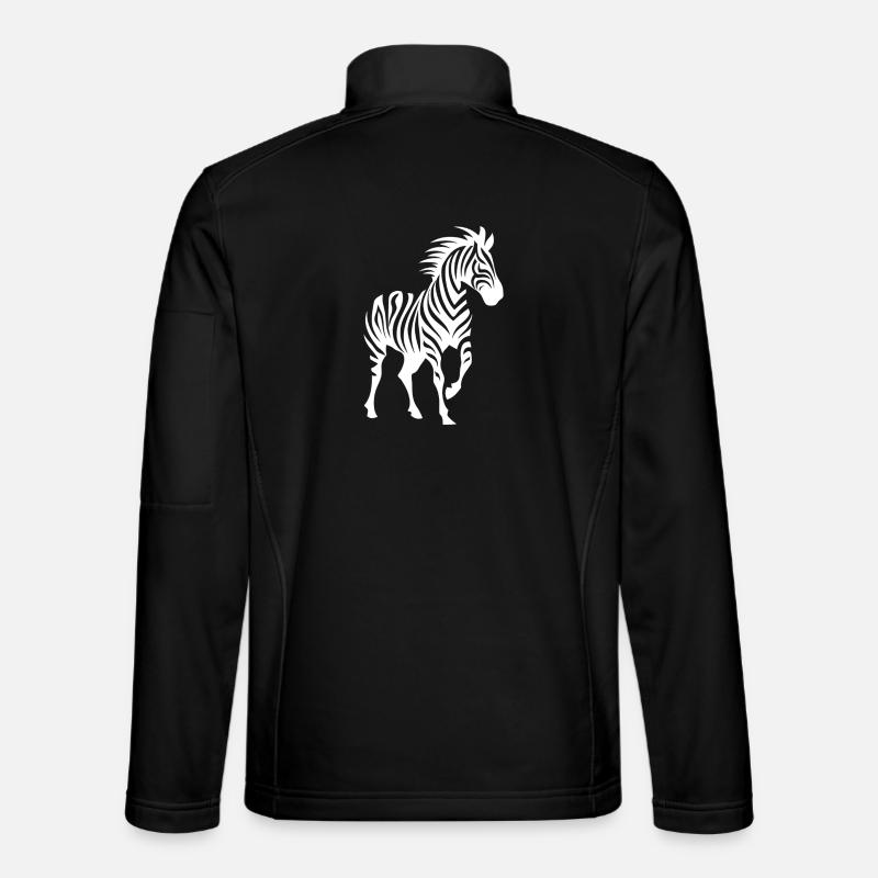 Sylwetka zebry Czarno-biała - Kurtka softshell typu unisex - czarny