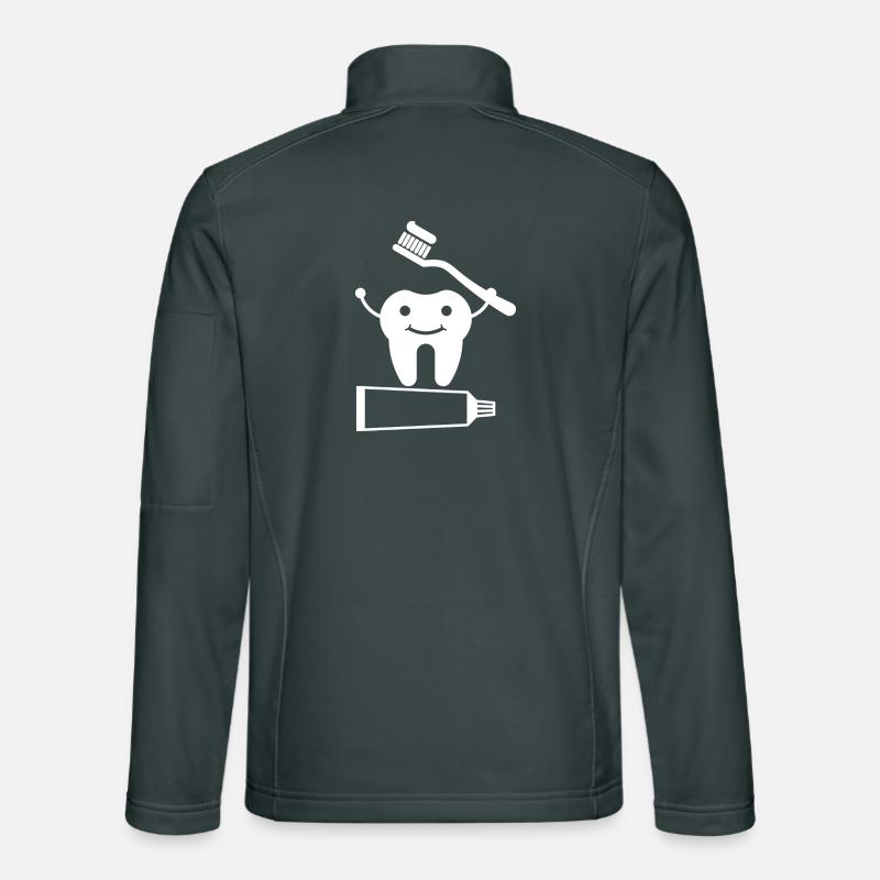 Tooth with toothbrush and toothpaste Unisex Softshell Jacket