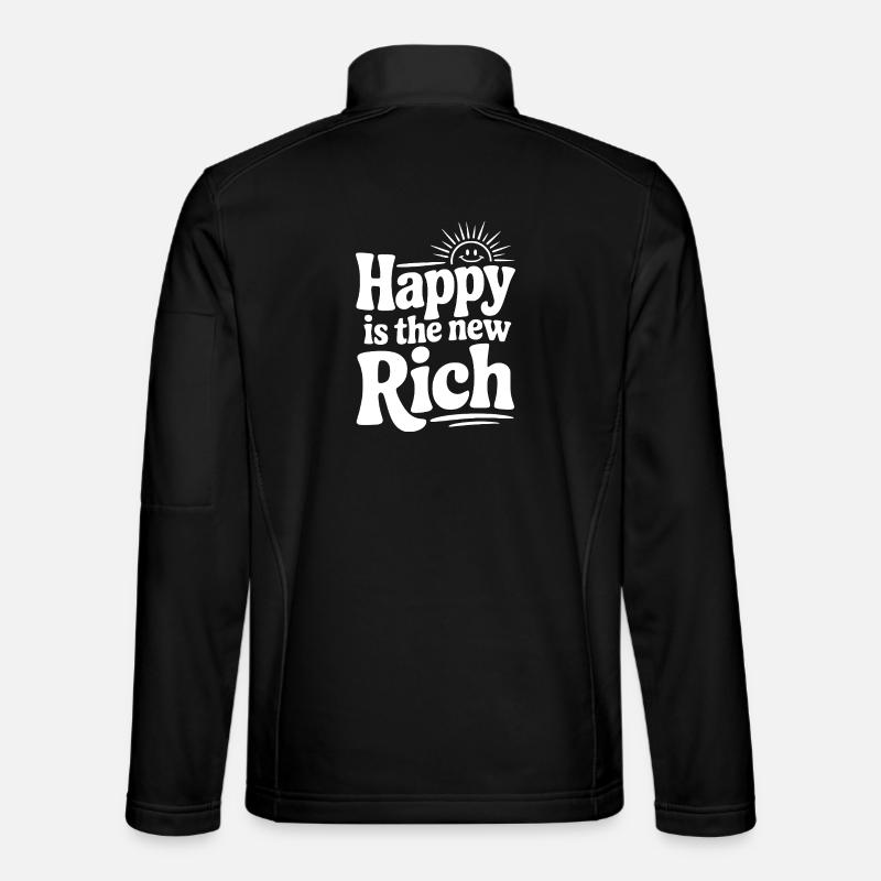 Happy is The New Rich - Unisex Softshell Jacket - black