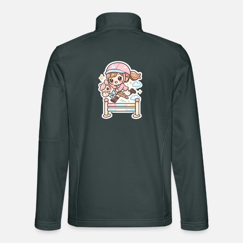 Kawaii Pony Jump Obstacle Unisex Softshell Jacket