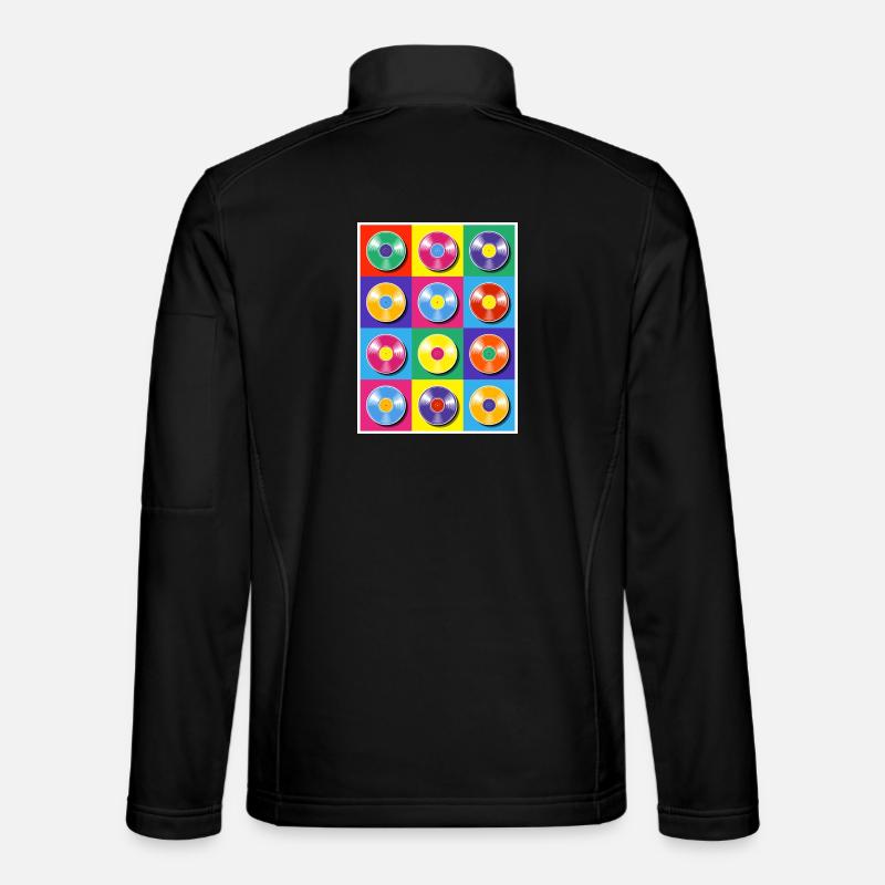 Collage Pop Art d’albums vinyles Veste en tissu softshell Unisexe
