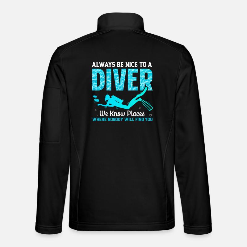 Taucher Tauchen - Unisex Softshelljacke - Schwarz