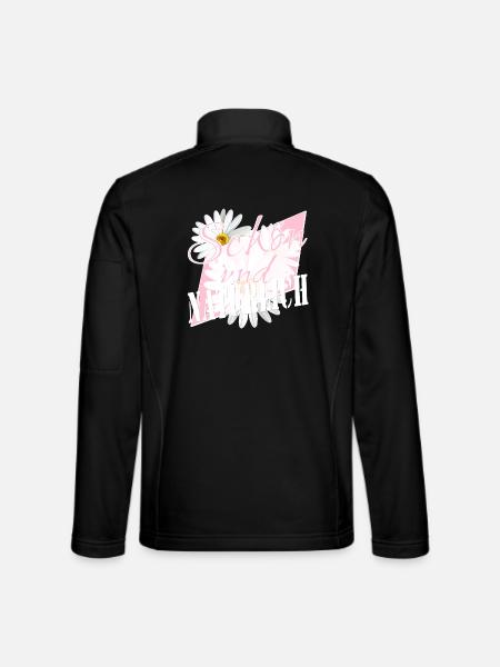 Schön und natürlich Margeriten Blumen rosa - Unisex Softshelljacke - Schwarz - Hinten