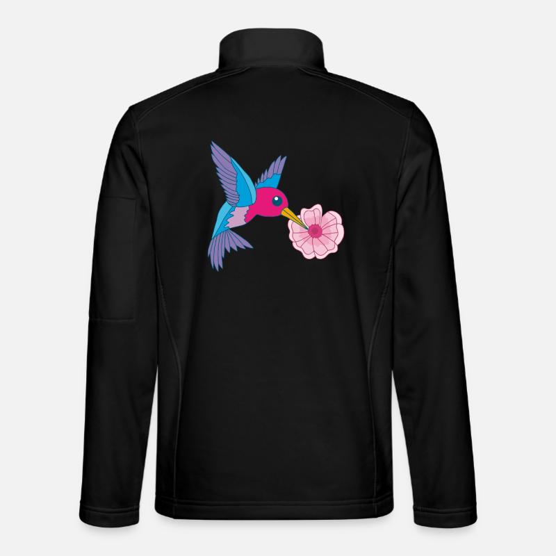 Vogel auf Nahrungssuche - Unisex Softshelljacke - Schwarz