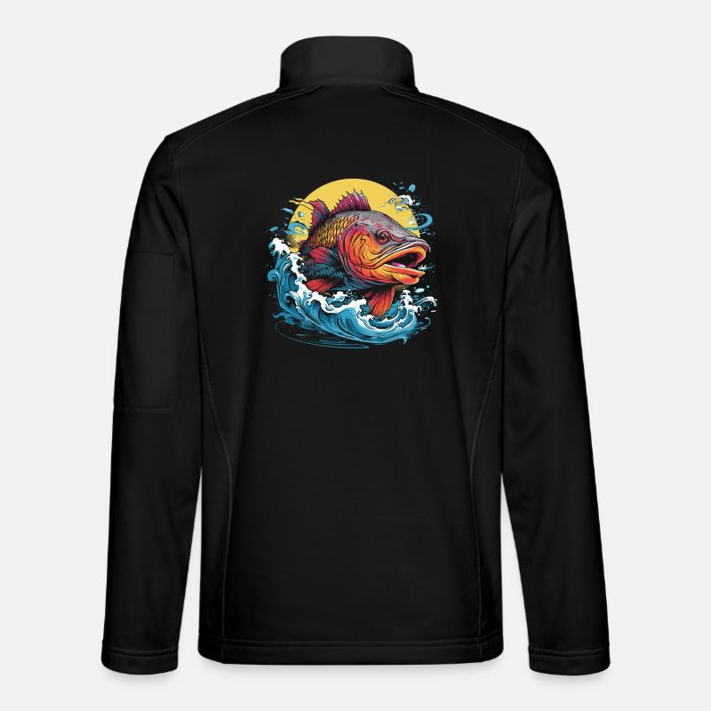 Fischerei Illustration Unisex Softshelljacke
