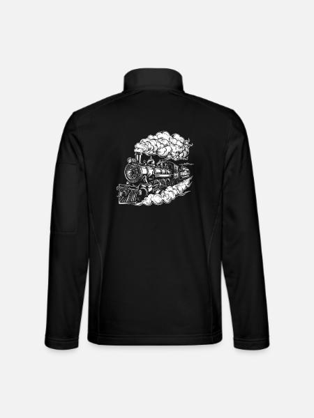 Steam Locomotive Graphics - Unisex Softshell Jacket - black