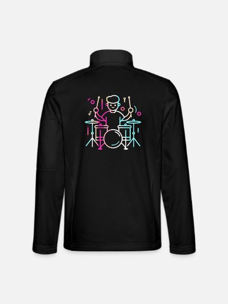 Drummer Boy Dessin - Veste en tissu softshell Unisexe - noir