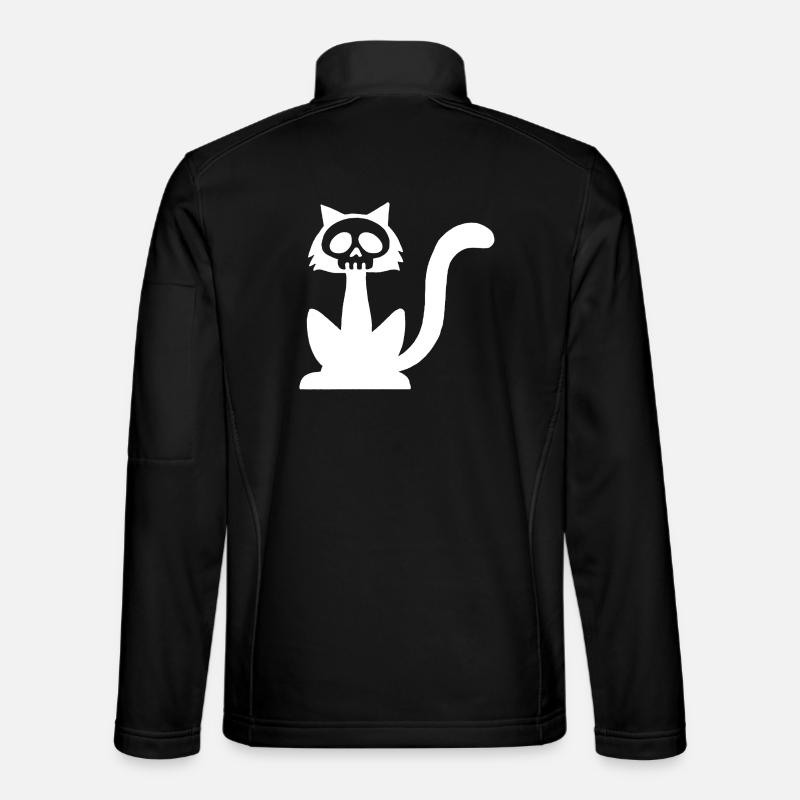 Weißer Katzenschädel - Unisex Softshelljacke - Schwarz