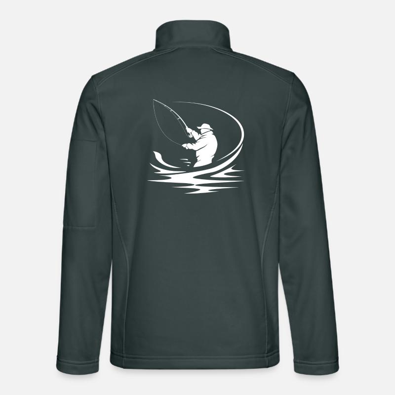 Angler Drawing Unisex Softshell Jacket