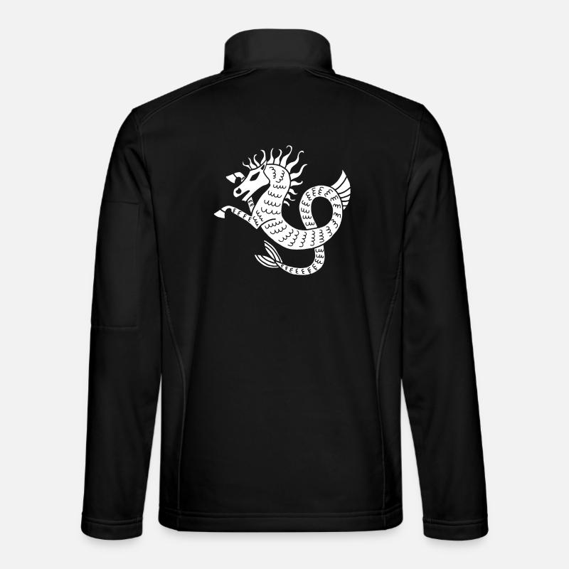 Cheval de mer blanc - Veste en tissu softshell Unisexe - noir