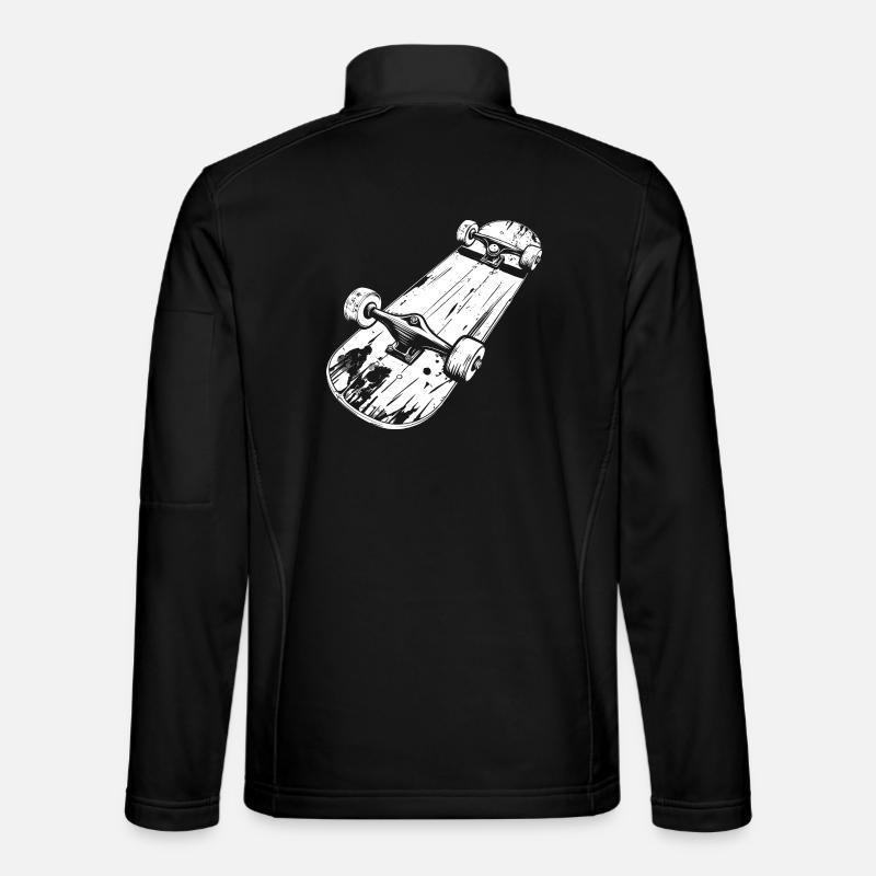 Dessin de planche à roulettes - Veste en tissu softshell Unisexe - noir