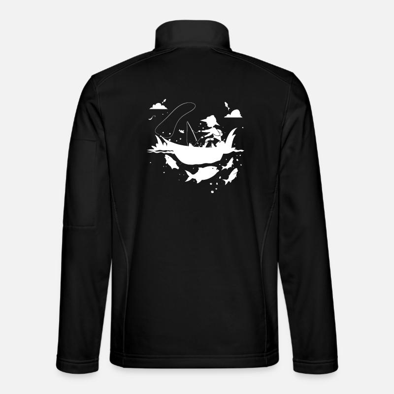 Look de bande dessinée de pêche - Veste en tissu softshell Unisexe - noir