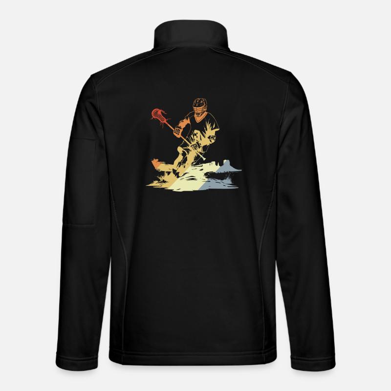 Vintage Lacrosse Spieler - Unisex Softshelljacke - Schwarz