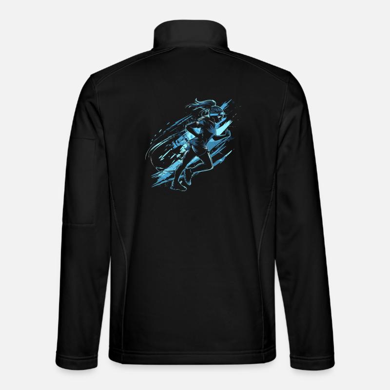 Läuferin Grafik - Unisex Softshelljacke - Schwarz