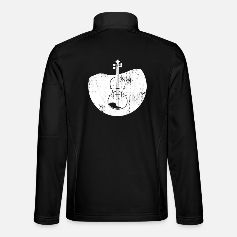 Geige Zeichnung - Unisex Softshelljacke - Schwarz