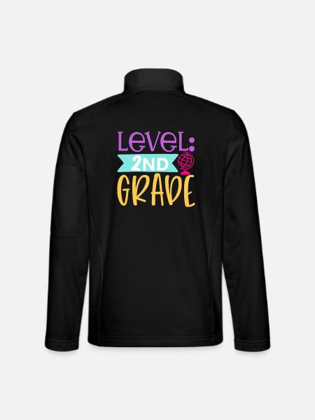 Level 2nd Grade Unlocked - Back to School - Unisex Softshell Jacket - black - Back