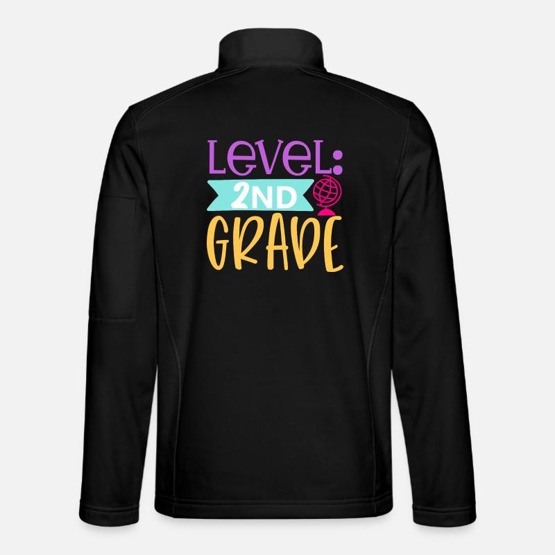 Level 2. Klasse Freigeschaltet - Schulanfang - Unisex Softshelljacke - Schwarz