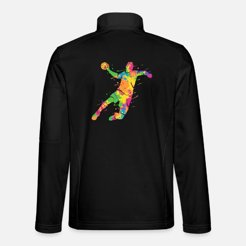 bunter Handballspieler Handballer Handball - Unisex Softshelljacke - Schwarz