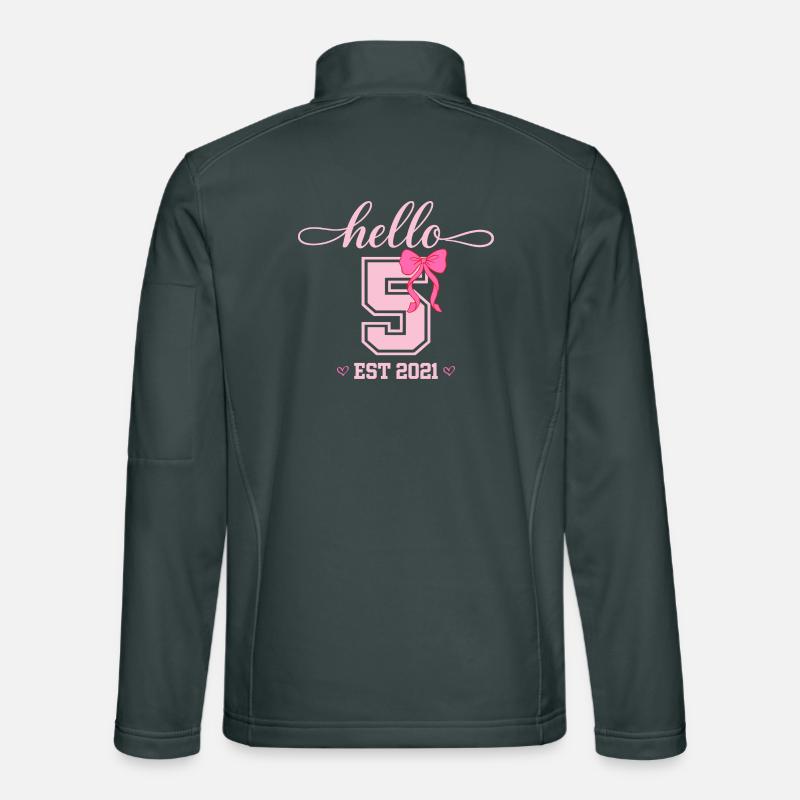 Hello 5 Est 2021 Mädchen Geburtstag Design Unisex Softshelljacke