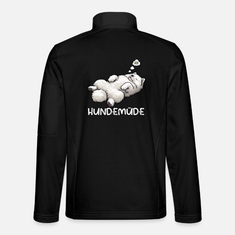Hundemüde Samojede Samojedenbesitzer Samojedenhund - Unisex Softshelljacke - Schwarz