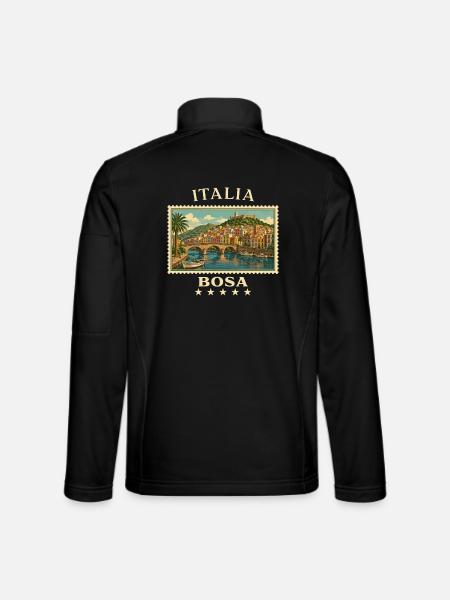 Italien Bosa Vintage Reisemarke - Unisex Softshelljacke - Schwarz - Hinten