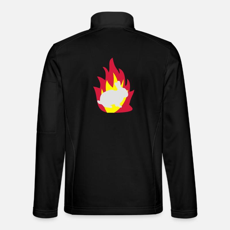 Hase im Feuer - Unisex Softshelljacke - Schwarz