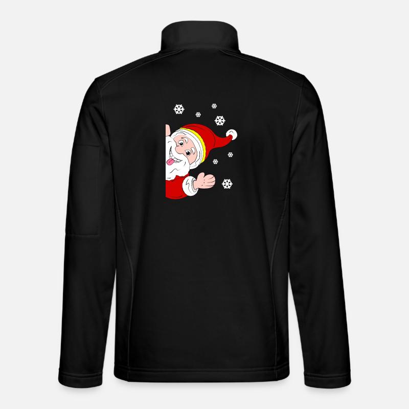 Froher Weihnachtsmann Schneegruß - Unisex Softshelljacke - Schwarz